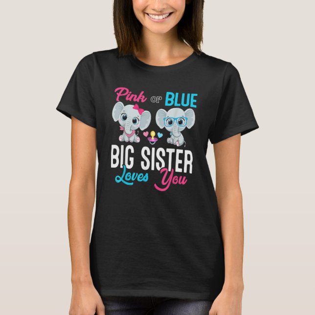 Cute Elephant Keeper Of The Gender Big Sister Love T-Shirt (Front)