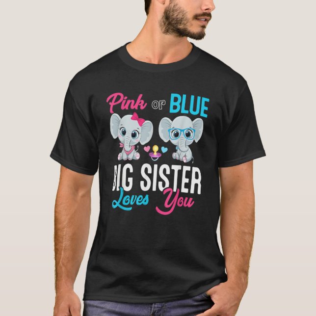 Cute Elephant Keeper Of The Gender Big Sister Love T-Shirt (Front)
