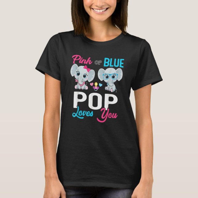 Cute Elephant Keeper Of The Gender Pop Loves You R T-Shirt (Front)