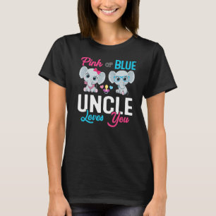 Cute Elephant Keeper Of The Gender Uncle Loves You T-Shirt