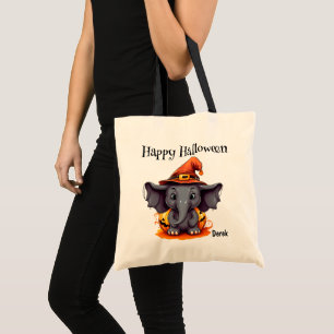Cute Elephant Kids Halloween Trick or Treat Tote Bag