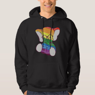 Cute Elephant Lgbt Pride Geeky Eyeglasses Rainbow Hoodie