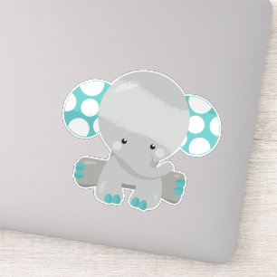 Cute Elephant, Little Elephant - Blue Grey