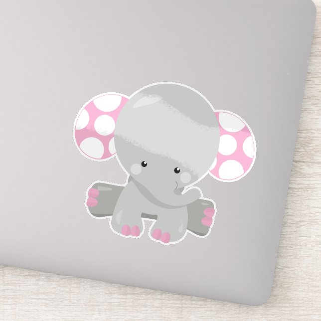 Cute Elephant, Little Elephant - Pink Grey (Detail)