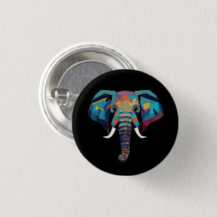 Cute Elephant low poly illustration 3 Cm Round Badge