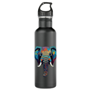Cute Elephant low poly illustration 710 Ml Water Bottle