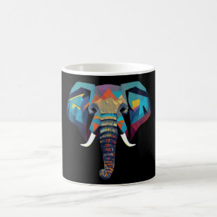 Cute Elephant low poly illustration Coffee Mug