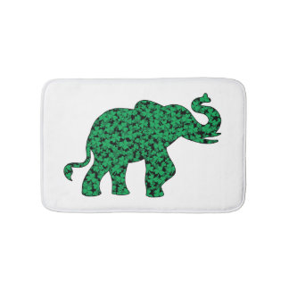 cute elephant made of shamrocks bath mat