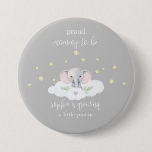 Cute Elephant Mummy to Be Baby Shower Button