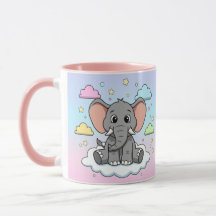 Cute Elephant on Cloud - I'm Ele-Fun-t Pun