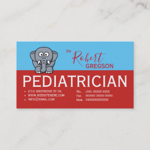 Cute Elephant Paediatrician Appointment Card