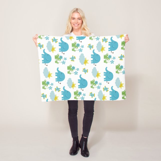 Cute Elephant Pattern fleece blankets (In Situ)