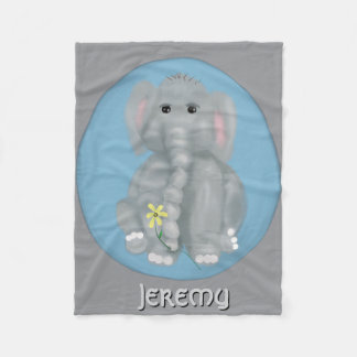 Cute Elephant Personalised Fleece Blanket