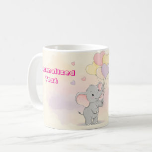 Cute Elephant Personalised Gift for Mum Coffee Mug