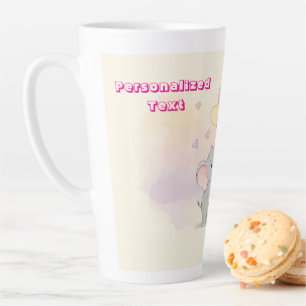 Cute Elephant Personalised Gift for Mum Latte Mug