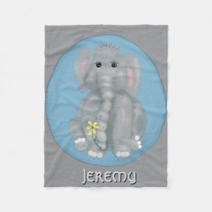 Cute Elephant Personalized Fleece Blanket