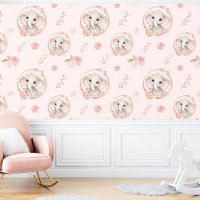 Cute Elephant Pink Roses Floral Girl