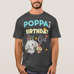 Cute Elephant Poppa Of The Birthday Girl T-Shirt