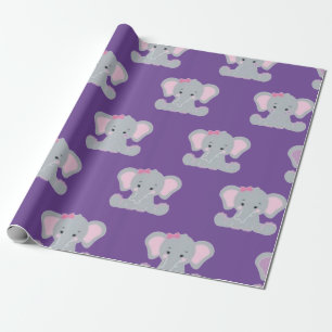 Cute elephant printed  wrapping paper
