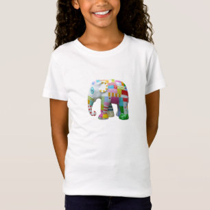 Cute elephant retro patchwork whimsical T-Shirt