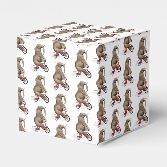 Cute Elephant Riding A Tricycle Favour Box (Front Side)