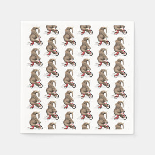 Cute Elephant Riding A Tricycle Napkin