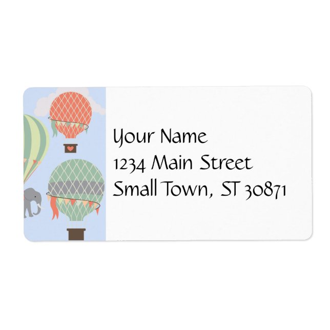 Cute Elephant Riding Hot Air Balloons Rising (Front)