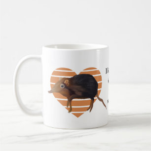 Cute Elephant Shrew Orange Heart Wordplay Coffee Mug