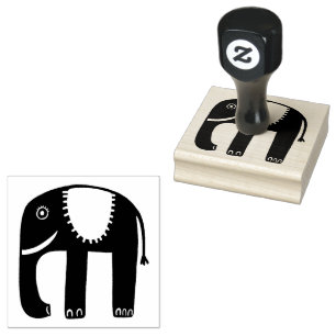 Cute Elephant Simple Modern Rubber Stamp