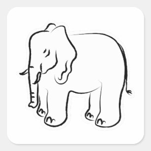 Cute elephant. square sticker