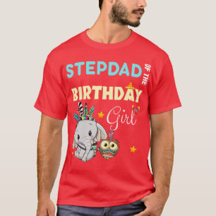 Cute Elephant Stepdad Of The Birthday Girl T-Shirt