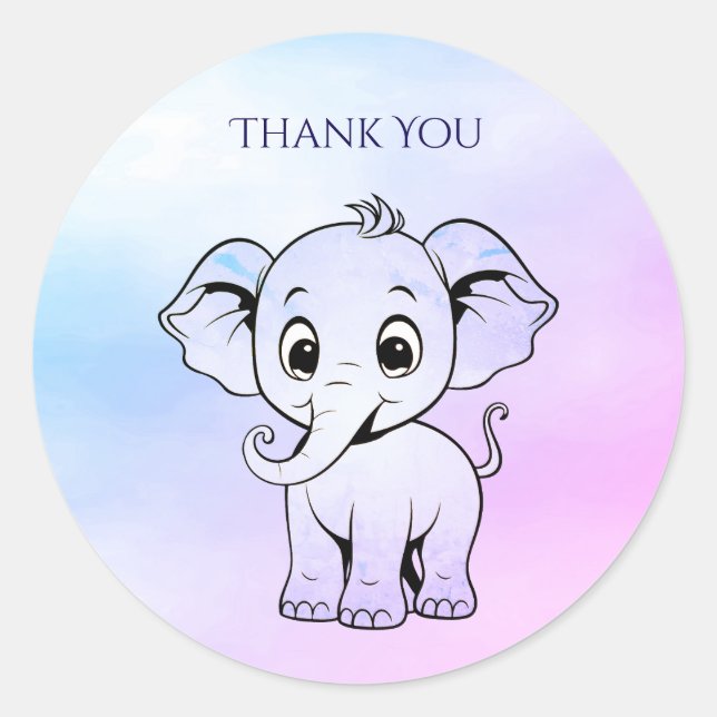 Cute Elephant Sticker (Front)