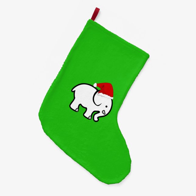 Cute Elephant Stocking Happy Holiday Home Joy (Front (Hanging))