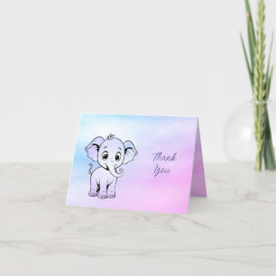Cute Elephant Thank You Card