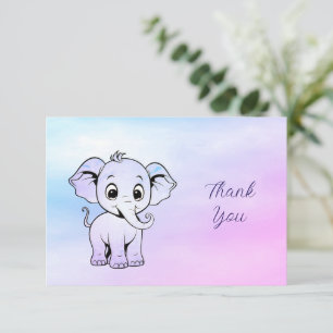 Cute Elephant Thank You Card