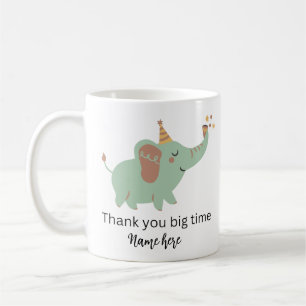 Cute Elephant Thank you Card, Baby Shower Thanks   Coffee Mug