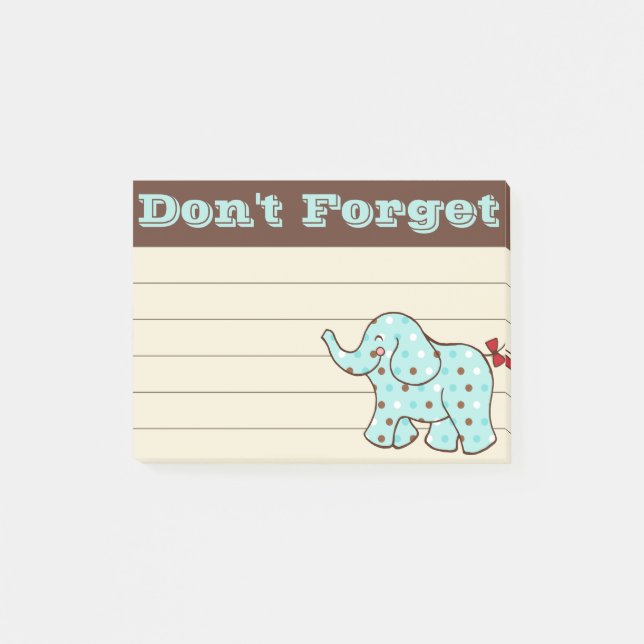 Cute Elephant To Do List Post It Notes Gift (Front)