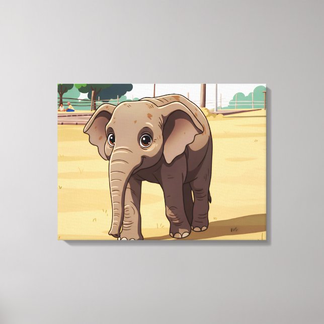 Cute elephant up close canvas print (Front)