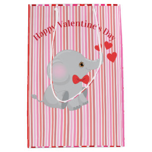 Cute Elephant Valentine Medium Gift Bag