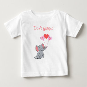 Cute elephant valentine's day   baby T-Shirt