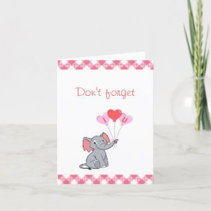 Cute elephant valentine's day holiday card