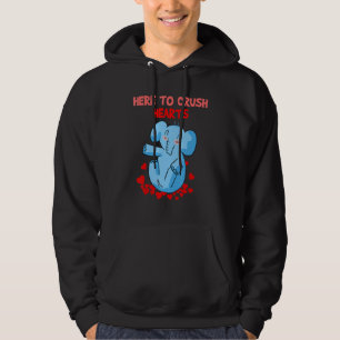 Cute Elephant Valentines Day Quote Here To Crush H Hoodie