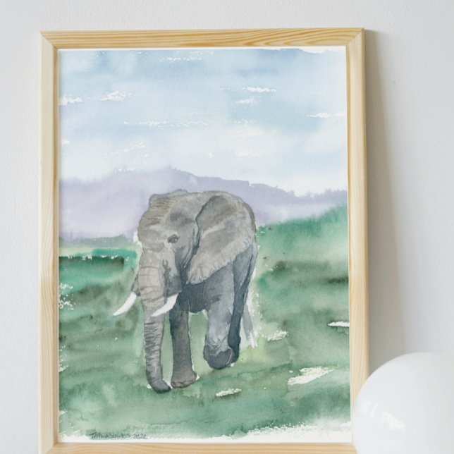 Cute Elephant Watercolor Poster (Creator Uploaded)