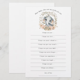 Cute Elephant Wishes for Baby Shower
