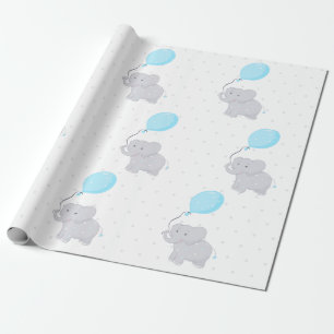 Cute Elephant with Balloon Wrapping Paper