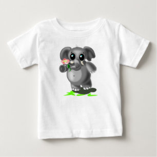 Cute Elephant with Flower Baby T-Shirt