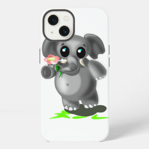 Cute Elephant with Flower iPhone Case
