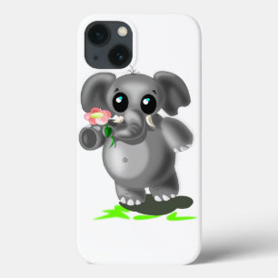 Cute Elephant with Flower iPhone Case