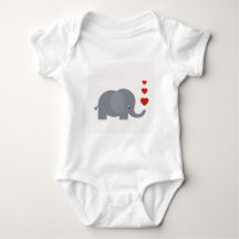 Cute elephant with hearts whimsical love