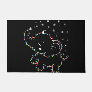 cute elephant with led lines merry christmas costu doormat